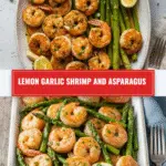 pinterest pin lemon garlic shrimp and asparagus