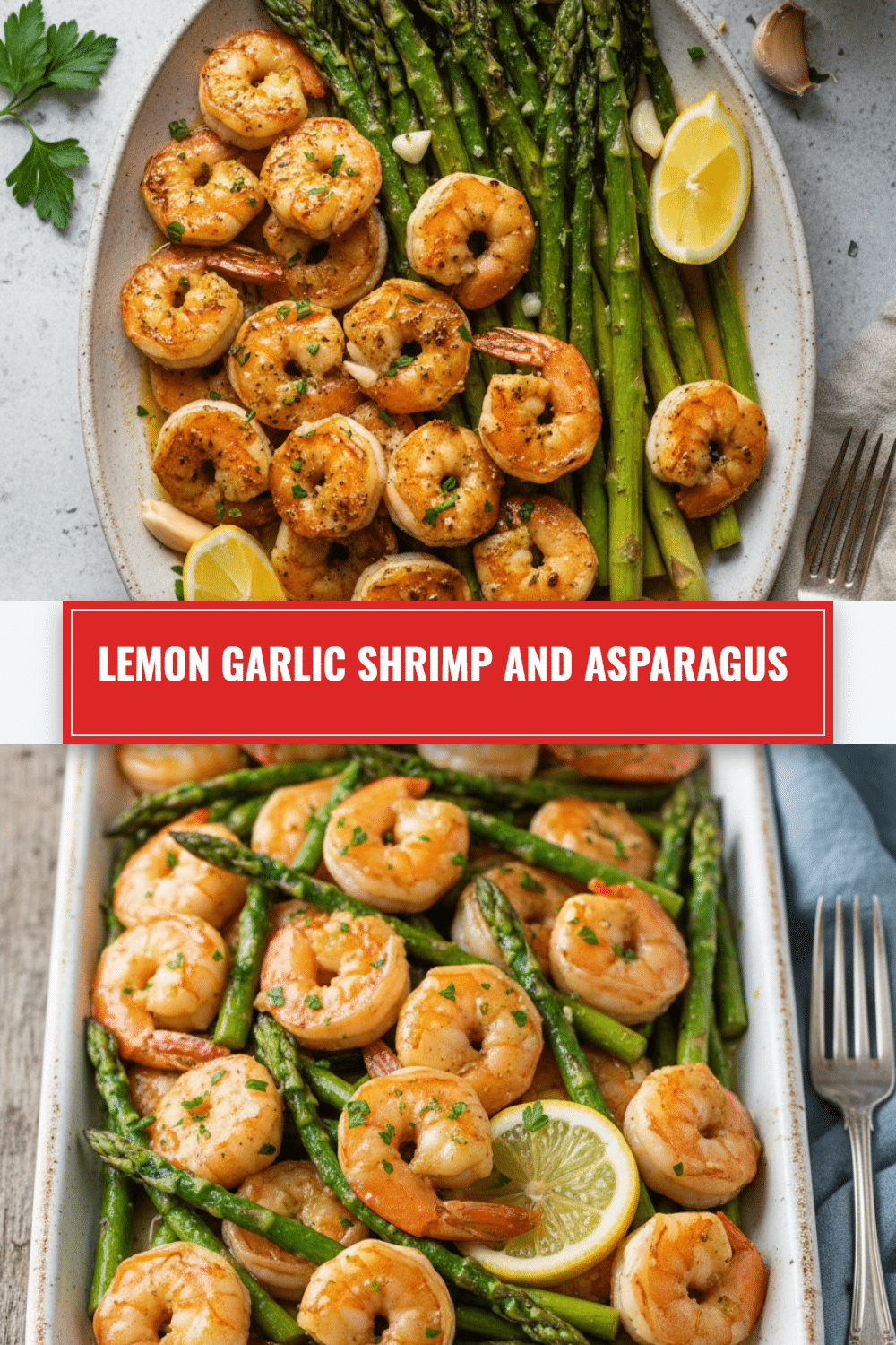 pinterest pin lemon garlic shrimp and asparagus